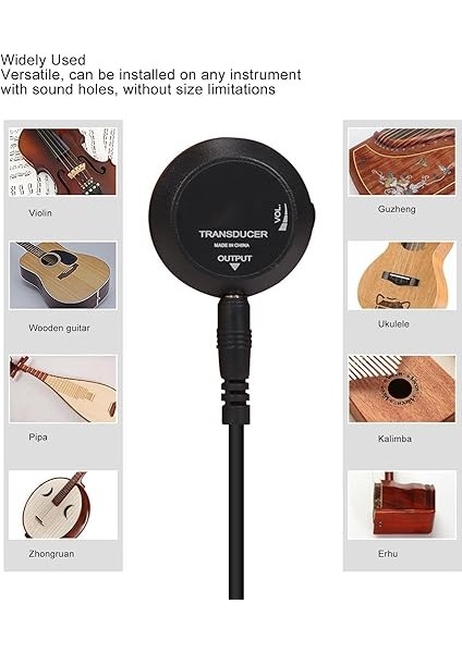 Mini Piezo Pikap Profesyonel Piezo Pikap Ayarlanabilir Hacim Akustik Klasik Halk Gitar Ukulele Keman Için Abs Malzeme modelleri