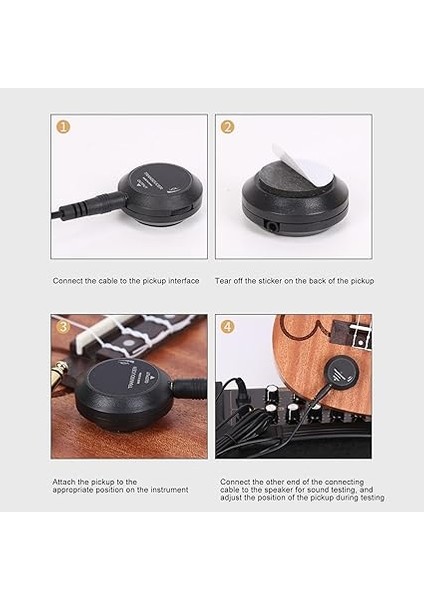 Mini Piezo Pikap Profesyonel Piezo Pikap Ayarlanabilir Hacim Akustik Klasik Halk Gitar Ukulele Keman Için Abs Malzeme fırsatları