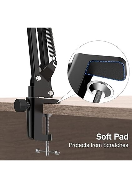 Mikrofon Kol Standı, Süspansiyon Bom Makas Mikrofon Standı, Ağır Hizmet Kelepçeli 3/8 Inç Ila 5/8 Inç Adaptör, Seslendirme, Oyun, Kayıt, Stüdyo, Ev Ofis (Cs1) indirimleri