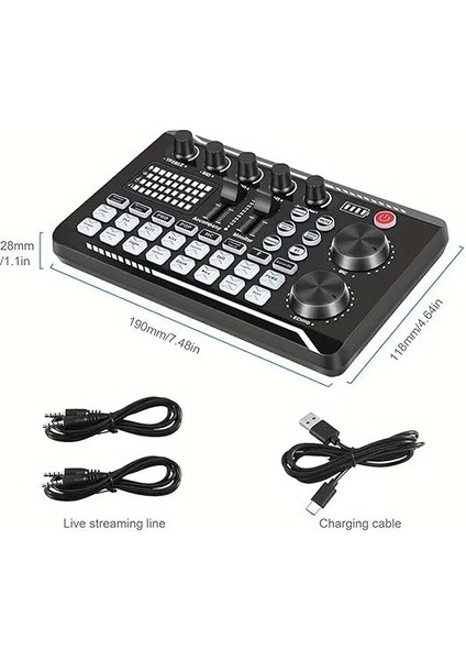 Podcast Mikrofon Paketi, F998 Canlı Ses Kartı Kiti ile BM-800 Kondansatör Mikrofon, Pc Telefon Stüdyo Kaydı ve Yayıncılığı Için Ses Değiştirici ve Mikser F998+SIYAH Mikrofon+Tripod fiyatları