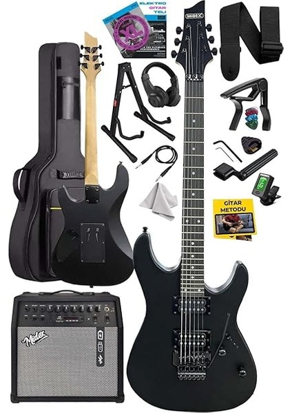 GRX-300-50-AMP Profesyonel Elektro Gitar Seti 50 Watt Gainli Şarjlı Bluetooth'lu Amfi ve Full Set fiyatları