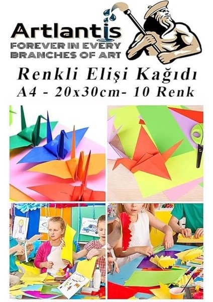 Elişi Kağıdı A4 10 Renk 5 Paket El Işi Kağıdı 10 Lu Kreş Ana Sınıfı Okul Öncesi Sınıf Malzemesi fiyatları