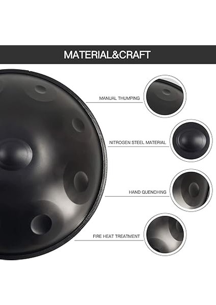 Inç Çelik Handpan Davul D Minor ile 9 Notlar Yumuşak Çanta Standı 2 Çekiç ve Tozsuz Bez Içerir fiyatları