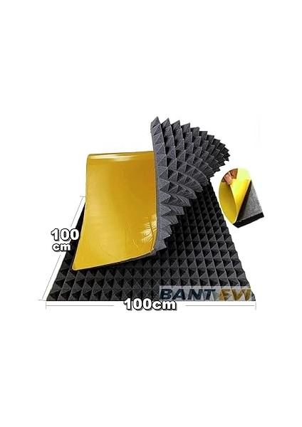 Evi Piramit Sünger 100X100CM Yapışkanlı Akustik Ses Yalıtım Süngeri 40MM modelleri