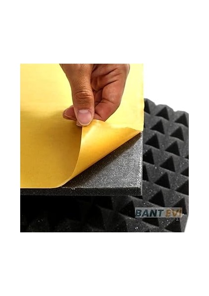 Evi Piramit Sünger 100X100CM Yapışkanlı Akustik Ses Yalıtım Süngeri 40MM indirimleri