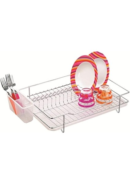 Metal Tek Katlı Yonca Tabaklık Bulaşıklık