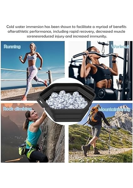 Buz Duşu Banyosu, Buz Banyosu Duş Eki,hızlı Soğutma Taşınabilir Buz Duşu - Hızlı Soğutma Taşınabilir Buz Banyosu Varil, Banyo Için Katlanabilir Silikon Buz Banyosu Küvet Kovası fırsatları