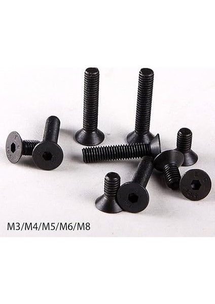20 Adet M3 Siyah Havşa Başlı Vida, Alaşımlı Çelik, Ev ve Ofis Aletleri Için Çok Sağlam Yassı Başlı Alyan Vidalar (M3 x 8) modelleri