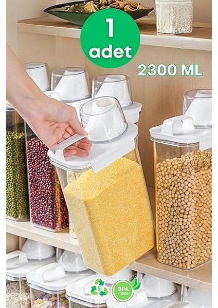 Mor Life 1 Adet Sızdırmaz Depolama Erzak Bakliyat Saklama Kabı- Ölçekli Kapak 2300 ml Etiket Hediyeli modelleri