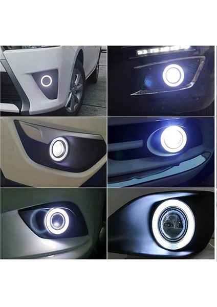 Han Mercekli Angel LED Halkalı Sis Far Gövde Su Geçirmez Angel Beyaz 76 mm fırsatları