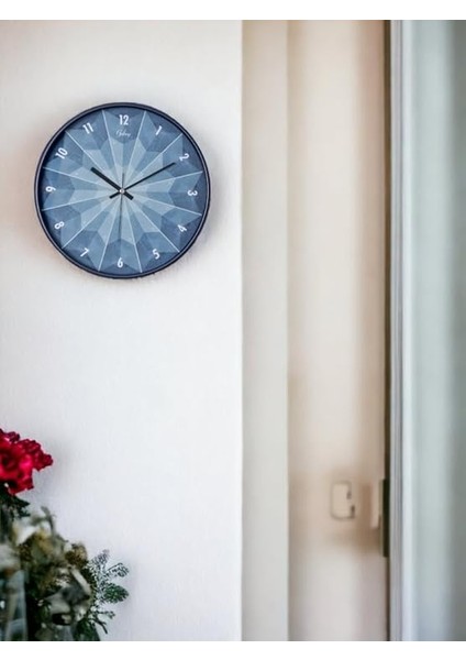 D-218-F-1 Modern Kadran 30 cm Sessiz Akar Duvar Saati Mavi modelleri