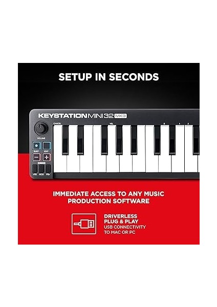 Keystation Mini 32 Mk3 - Protools ile Mobil Müzik Üretimi Için Taşınabilir USB Mıdı Klavye Denetleyicisi - Ilk M-Audio Sürümü indirimleri