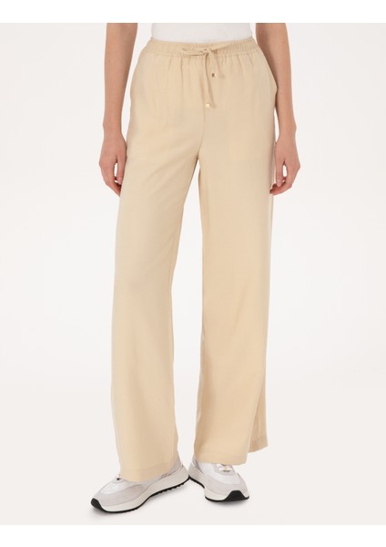 Kadın Bej Loose Fit Kanvas Pantolon 50318198-VR011 fiyatları