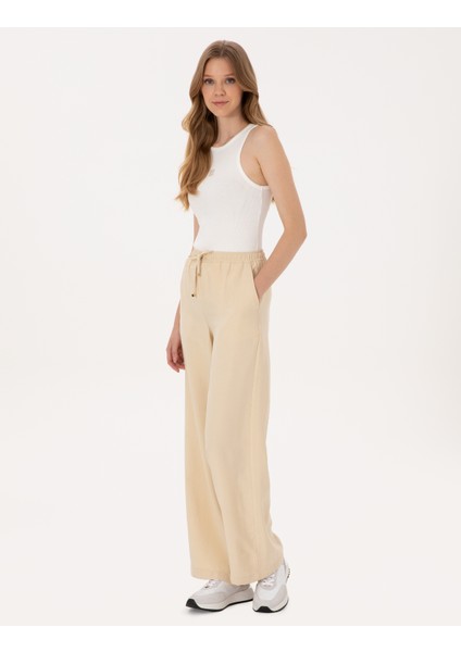 Kadın Bej Loose Fit Kanvas Pantolon 50318198-VR011 modelleri