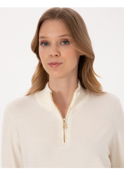 Kadın Ekru Slim Fit Kazak 50317114-VR019 fiyatları