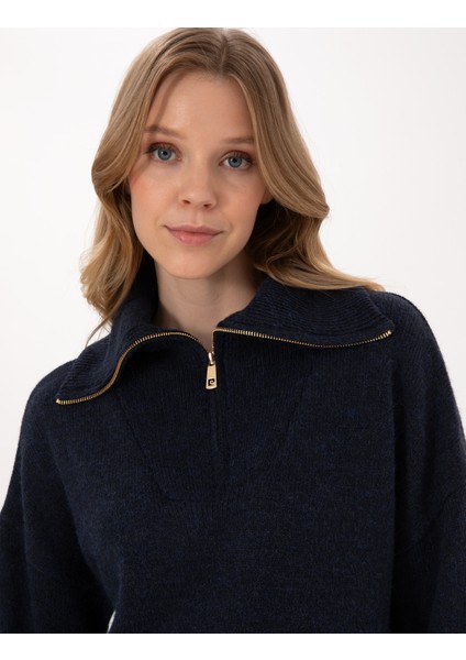 Kadın Lacivert Comfort Fit Kazak 50317227-VR033 fiyatları