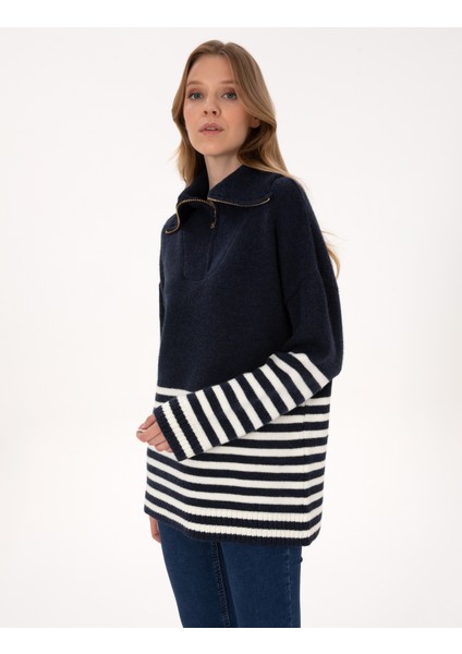 Kadın Lacivert Comfort Fit Kazak 50317227-VR033 modelleri