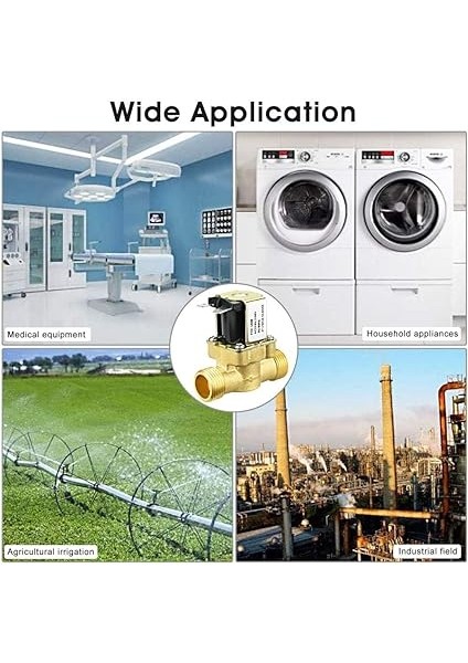 Ac 220V 1/2" Solenoid Valf, Normalde Kapalı (Nc) Pirinç Solenoid Anahtarı Içme Çeşmeleri Elektrikli Su Kontrol Vanası, Çamaşır Makinesi, Bahçe Sulama Için indirimleri