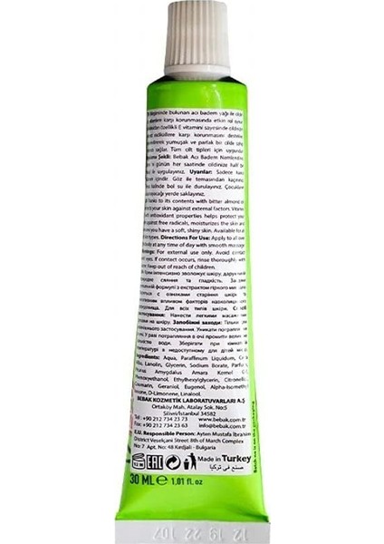 Acı Badem Kremi 30ML Tüp modelleri