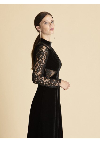 Dantel Detaylı Nişan Elbisesi Siyah K1911327_001 fiyatları