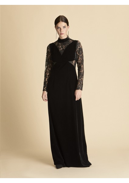 Dantel Detaylı Nişan Elbisesi Siyah K1911327_001 modelleri