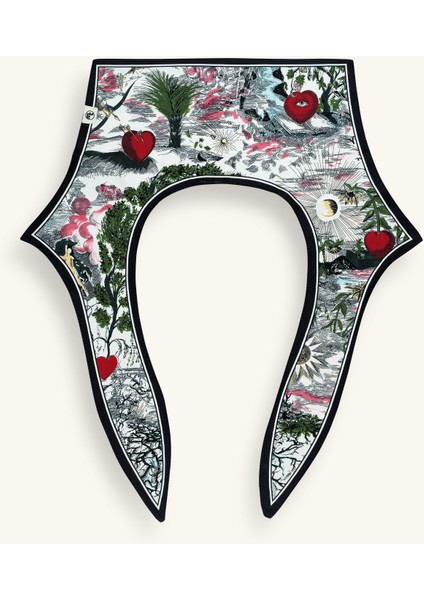 Kalp Soyut Desenli Siyah Yakalık fiyatları