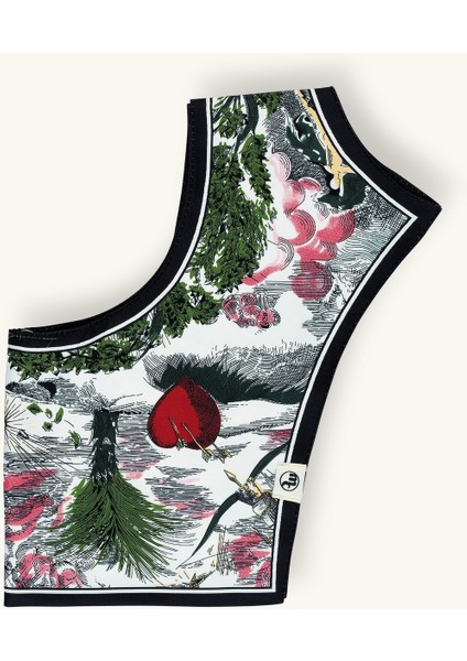 Kalp Soyut Desenli Siyah Yakalık modelleri