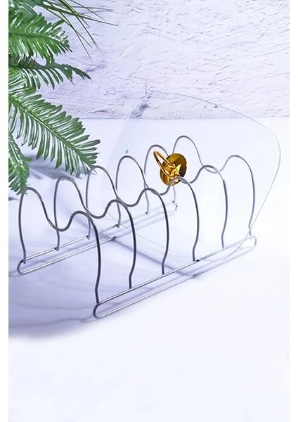 Tava ve Tencere Kapağı Düzenleyici Mutfak Dolap ve Çekmece Organizeri 5 Bölmeli Mat Metal fiyatları