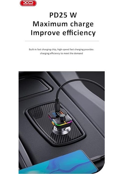 BCC09 Araç Hızlı Şarj Çakmaklık, Fm Transmitter, Müzik Çalma, Dahili Mikrofon, Tf Kart Girişi, Usb-C Pd 25W + 2 Usb-A Şarj, Bluetooth, Rgb Aydınlatma, LCD Ekran, Korumalı Şarj, Siyah fırsatları