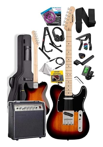 TLX-50SB-30AMP Tele Kasa Maple Klavye 2 Single-Coil 30W Amfili Elektro Gitar fiyatları
