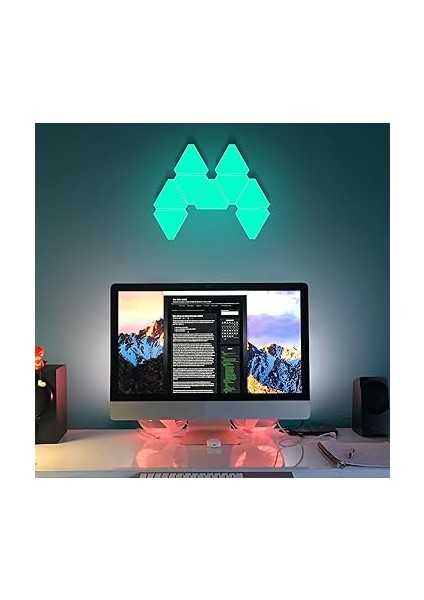 Işık Paneli, 10 Set Rgb LED Işık Paneli Üçgen Modüler Işık Ekleme Dekor Lambası Müzik Senkronizasyonu Bt Uygulaması ve Uzaktan Kumanda fırsatları