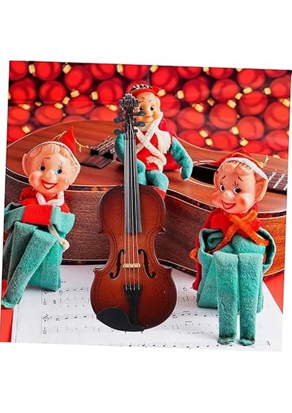 1set Ahşap Viyola Modeli Dekoratif Figür Gerçekçi Viyola Stüdyo Fotoğraf Aksesuarı Kasa ve Yay Desteği fırsatları