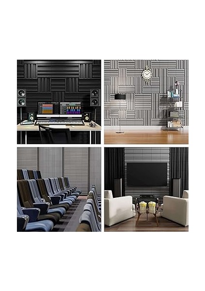 12'li Paket Kendinden Yapışkanlı Geçirmez Köpük Paneller, 12 x 12 x 2 Inç Akustik Köpük, Duvar, Ev, Stüdyo Için indirimleri