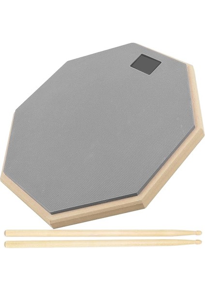 Davul Uygulama Pedi, 1 Çift Davul Çubuklu 12 Inç Sessiz Davul Uygulama Pedi, Uygulama Pedleri, Davul Uygulama Pedi Seti, Tek Taraflı Davul Pedleri, Pratik Davul Için - Gri