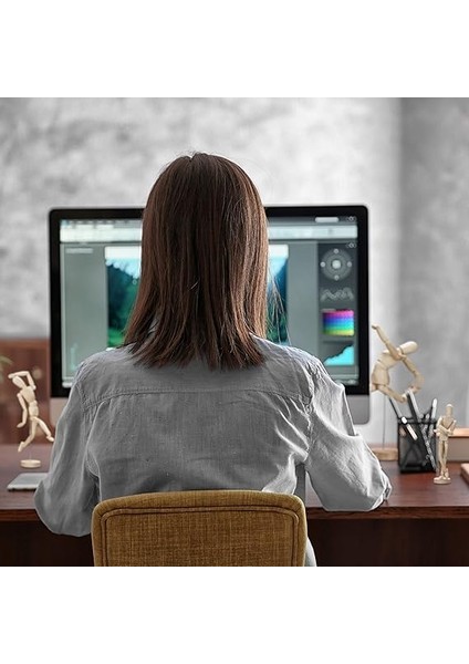 Ahşaptan Oyuncak Bebek, Çizim, El Işi, Hareketli Model Bebek, Sanatçı, Ayaklı, 32,5 cm Yüksekliğinde, Doğal indirimleri