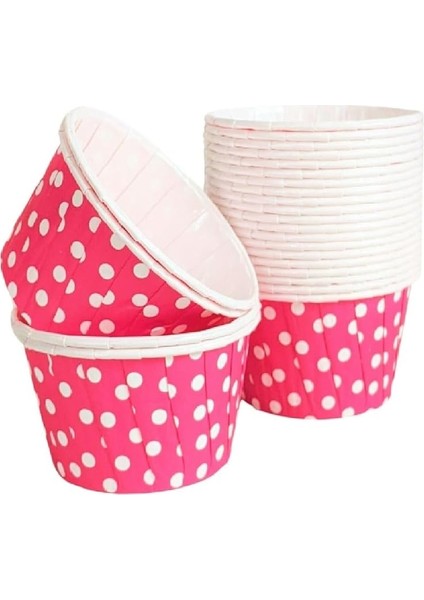 Hediye Sepeti 50'li Koyu Pembe Puantiyeli Muffin Kek Kalıbı, Kek Kapsülü Cupcake Kalıbı, Airfryer Uyumlu fiyatları