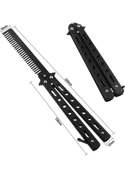 Kelebek Tarak, 1 Adet Kelebek Tarak, Paslanmaz Çelik, Katlanabilir, Cep Tarağı, Ilkbahar Saç Tarağı, Saç Tarağı, Kuaför Tarağı, Saç Şekillendirme Aksesuarı (Siyah) fiyatları