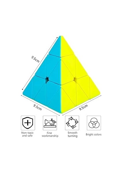 Qy Speed Cube, Pyraminx Profesyonel 3x3 Speed Üçgen Rubik Zeka Küpü -Q1 Ming S2 fiyatları