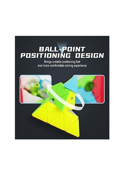 Qy Speed Cube, Pyraminx Profesyonel 3x3 Speed Üçgen Rubik Zeka Küpü -Q1 Ming S2 fırsatları