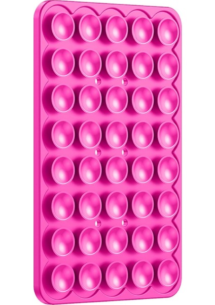 Telefon Arkasına Yapışan Silikon Vantuzlu Telefon Tutucu, Telefon Kılıfı Tutucu, Tüm Cep Telefonu Modellerine Uygun, Araç Telefon Tutucu, Ahtapot, Vakumlu Telefon Tutucu (Koyu Pembe)