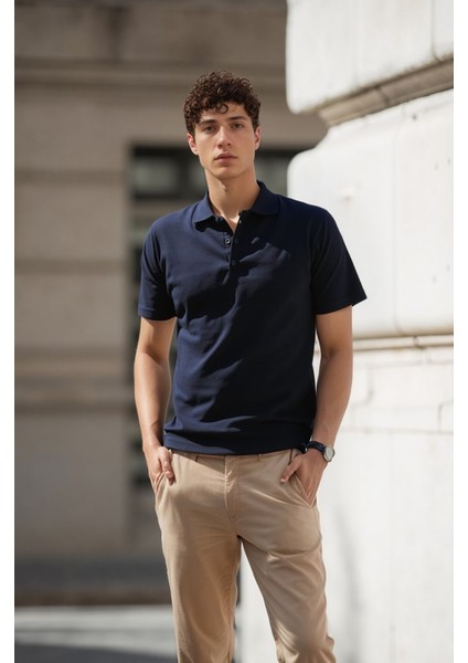 Erkek %100 Pamuklu Lakost Kumaş Regular Fit Polo Yaka T-Shirt fiyatları