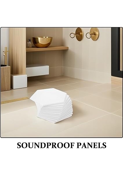 Stüdyo Için 12 Adet Kendinden Yapışkanlı Akustik Panel, Emici Levhalar, Altıgen Geçirmez Duvar Dolgusu, Altıgen Yalıtım Panelleri modelleri