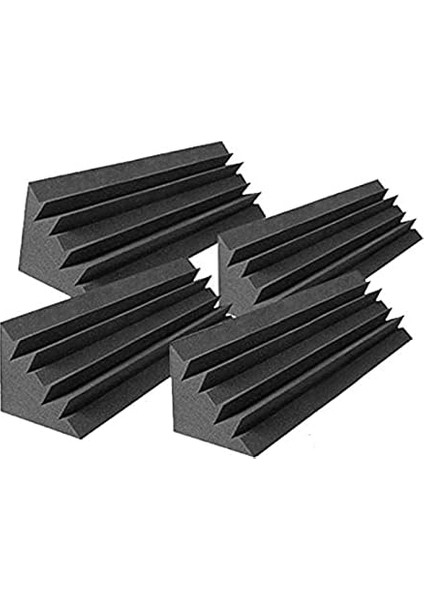 4 Adet Akustik Paneller Stüdyo Akustik Geçirmez Köpük, Tedavisi Bas Tuzak Köşesi, Panelleri Takozlar, 12X12X48CM