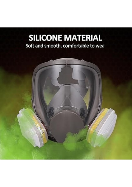 Yeniden Kullanılabilir Tam Yüz Si Tam Yüz Koruyucu 18'i 1 Arada Gaz Kapaklı Solunum Cihazı Ma Makinesi Parlatma Kaynak ve Diğer Iş Koruması Için Geniş Görüş I indirimleri