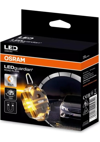 Ledguardian Yol Ikaz Lambası, 360° Dönebilen, 2'si 1 Arada, Manyetik