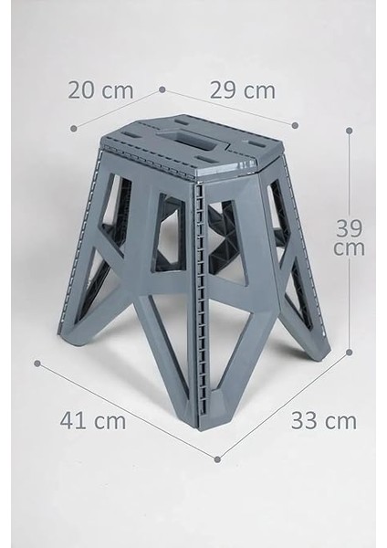 Life Çok Amaçlı Katlanabilir Büyük Boy Gri Tabure MIT1168 modelleri