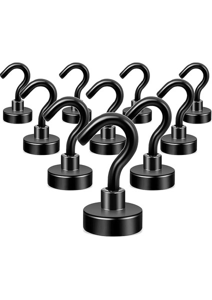 10 Adet Neodyum Mıknatıs Askı Seti 14KG Taşıma Kanca Mutfak Buzdolabı Banyo Kapı Dolap Balkon Tekne