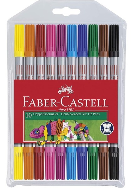 Çift Taraflı Keçeli Kalem 10 Renk, Kalın ve Ince Uçlu, Canlı Renkler, Su Bazlı Mürekkep