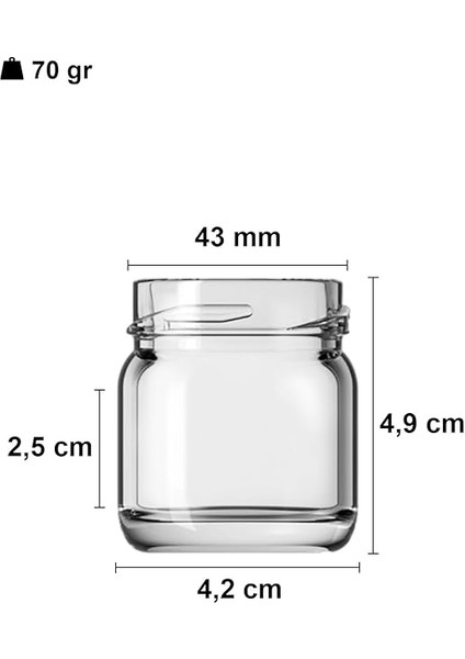 40 ml Farklı Boyutlarda Kavanoz 40 cc Konserve Metal Kapaklı Cam Kavanoz 6 Adet (Şeffaf, 40 Cc) fiyatları
