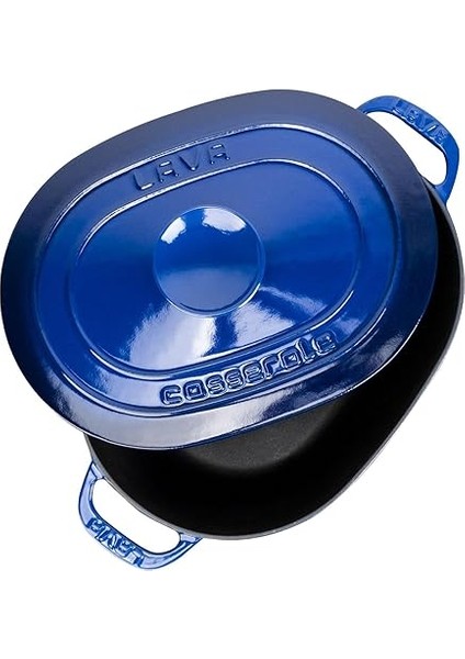 Döküm Oval Tencere Döküm Demir Kapak Experience Serisi Ölçü 24X33CM. Mavi modelleri